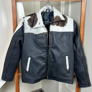 แจ็คเก็ตหนังแท้สำหรับผู้หญิง ปกพับลง ปิดด้วยซิป หนังวัวขนในตัว แจ็คเก็ตหนังสั้น สไตล์มอเตอร์ไซค์ลำลอง - Product Image 4