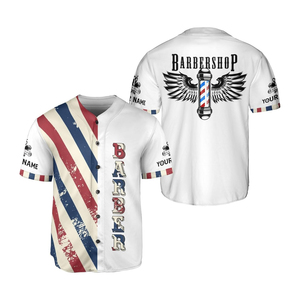 Wholesale Factory Price Custom Sublimated Barber Jersey Breathable And Unique Design - Product Image 6