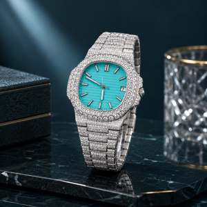 Reloj de Lujo con Diamantes Citizen, Caja de Acero Inoxidable en Oro Blanco, Cuarzo, 3BAR Resistente al Agua, Logotipo Personalizado, Sin Pedido Mínimo, Venta al Por Mayor en India - Product Image 1