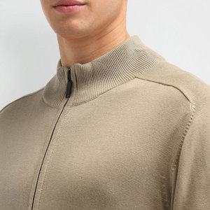 Nueva Llegada: Suéter de Hombre con Media Cremallera, Cuello Alto, para Uso Diario, Tejido de Punto, con Bloques de Color, Estilo Golf, Corte Ajustado - Product Image 6