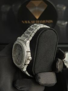 Reloj de Pulsera de Acero Inoxidable con Diamantes de Imitación Moissanite, Estilo Hip Hop, Movimiento Automático, para Hombre - Product Image 2