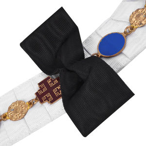 Ensemble de collier de maître maçon bleu roi avec broderie machine pour officiers de la Franc-Maçonnerie et maîtres artisans maçons - Product Image 2