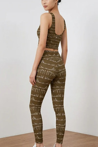 Leggings de yoga taille haute longueur intégrale, motif tribal, en Spandex/Nylon, extensibles dans les quatre sens, taille élastique, respirants, écologiques - Product Image 3