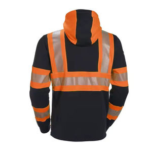 Custom Men's Hi-<b>Visibility</b> Workwear <b>Jacket</b> Windproof Waterproof Breathable CE Certified <b>Softshell</b> Fleece Lining Needle Detection - Product Image 5