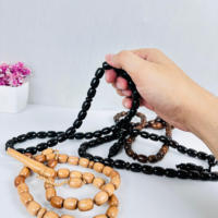Bismillah Tasbih Musulmans 33 Perles Chapelet Catholique Misbah Fournisseur en Gros Meilleure Qualité Chapelet Islamique Perles de Prière Polies en Bois de Rose