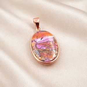 Pendentif en pierre précieuse turquoise huître barbelée, en argent sterling 925, fait main, grand pendentif, bijou cadeau pour femme - Product Image 3