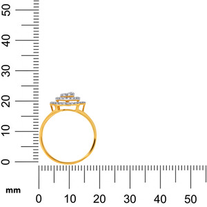 Elegant Double <b>Circle</b> Halo Round Cluster Diamond <b>Ring</b> in 14K 18K Yellow Gold Luxury Bridal Wedding Anniversary <b>Ring</b> for Women - Product Image 5