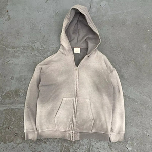 เสื้อฮู้ดดี้ผ้าฝ้ายหนานุ่ม 100% 560gsm แบบเฟรนช์เทอร์รี่ สองชั้น ล้างสีแบบวินเทจ ทำสีซีดแบบซันเฟด ขายส่ง - Product Image 5
