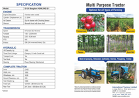 Tracteur agricole Sonalika DI 30 Baagban Super 4WD - 30 CV, multifonctionnel, haute productivité, pour vergers et agriculture