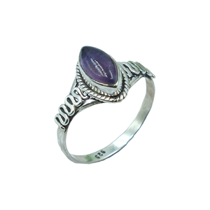 Anillo de Amatista Natural con Corte Marquesa, Plata de Ley 925, Hecho a Mano, Estilo Vintage, Anillo para Mujer, Joyería con Gema Púrpura, Proveedor Mayorista - Product Image 1