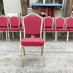 Royal Red Banquet <b>Chair</b> Gold Aluminum Frame <b>Stackable</b> Wedding Event Seating Padded Hotel <b>Dining</b> <b>Chair</b> Professional Catering Pot - Product Image 1