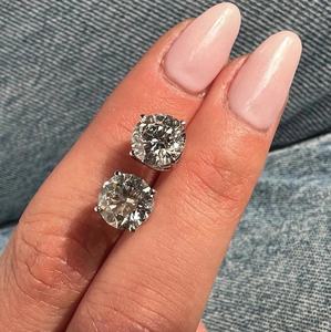 Pendientes de Plata de Ley 925 con Diamantes de Moissanita de Corte Redondo, Estilo Hip Hop, Joyería de Lujo para Hombre, Pendientes VVS - Product Image 2