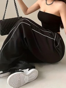 European & American Style Summer Digital Printing Mid Waist Loose Drawstring Tied Foot Casual <b>Pants</b> - Product Image 2