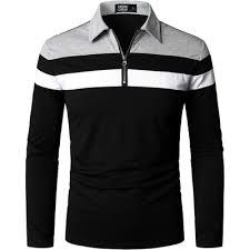 Polo de Manga Larga para Hombre con Logotipo Personalizado, Jacquard, Patrón Geométrico Texturizado, Corte Ajustado, Estilo Casual de Negocios, Tejido de Punto, OEM - Product Image 3