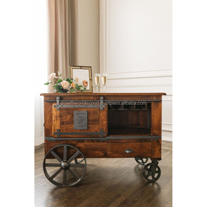 Chariot de présentation en bois moderne de qualité supérieure Signature |   Chariot de présentation de produits de luxe pour la maison, les meubles et l'hôtellerie |   Exposition de cafés au détail - Product Image 2