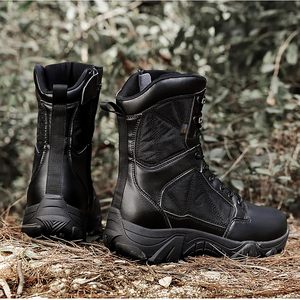 Bottes de travail tactiques pour hommes, respirantes, durables, légères, chaussures de randonnée et de marche, noires - Product Image 5