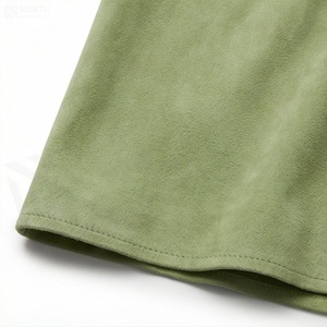 Jupe mi-mollet en cuir PU pour femme, vert uni, taille élastique, boutons sur le devant, style minimaliste - Product Image 6