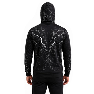 Sweat-shirt à capuche unisexe décontracté épais avec patchwork araignée et applique brodée, 100 % coton molletonné respirant, pull d'automne - Product Image 4
