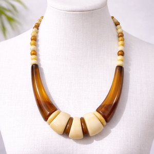 Boho Vintage Geometric Fashion Resin Bead <b>Necklace</b> Layered Colorful <b>Statement</b> Jewelry Unisex Perfect Festivals Beachwear Stylish - Product Image 3