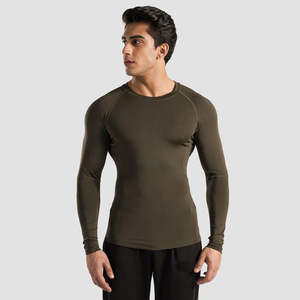 Camiseta Deportiva de Compresión con Mangas Raglán Completas para Hombre, Ajustada al Cuerpo, para Gimnasio, Entrenamiento, Running, Absorbe el Sudor, para Fitness - Product Image 4