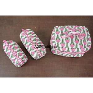 Chic femmes matelassé fermeture éclair vanité sac imperméable coton organisateur élégant moderne rayé motif personnalisable polyvalent Chic - Product Image 3