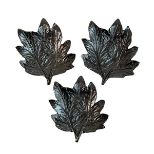 Ensemble générique de 3 bols à fruits secs, design classique avec finition nickel noir, bol à feuilles fait à la main pour l'occasion du mariage - Product Image 1