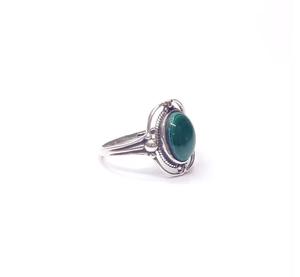 Handmade Oval Malachite <b>Dainty</b> <b>Ring</b> (2.5 Grams) 925 Silver Luxury Unisex Jewelry for Everyday Wear & Perfect Gift - Product Image 4