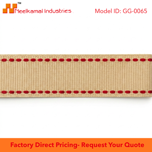 25mm Champagne Gold Red Edge Stitch Grosgrain <b>Ribbon</b> Factory Direct Bulk Supply Wedding Decor Cake Event Styling Floral Crafts - Product Image 6