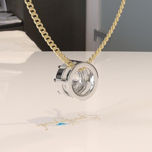 Georgian Cut Set Moissanite Geometric 14K Gold 2CT IGI Certified Octagon Cut Pendant Necklace with Rope Chain From Gujarat - Product Image 3