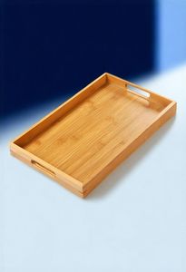 Plateau à fruits moderne en bois d'acacia, design japonais écologique, plateau multifonctionnel poli pour tasses à thé, idéal pour restaurants et mariages - Product Image 5