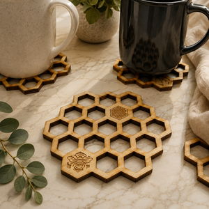 Juego de Posavasos de Madera con Diseño Celta, Cortados con Láser, Resistentes al Calor, con Nudos Intrincados, Decoración de Mesa, Regalo - Product Image 6