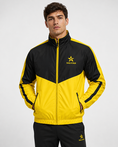 Custom High Quality Men’s Sports Track <b>Jacket</b> Windbreaker Training Latest Two Tone <b>Yellow</b> Black <b>Jacket</b> Athletic Teamwear <b>Jacket</b> - Product Image 1