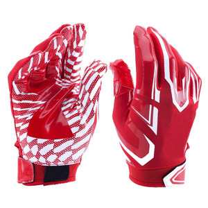 Gants de football américain personnalisés avec logo imprimé, meilleur design avec paume en cuir, logo personnalisé, fabricant d'étiquettes privées - Product Image 4