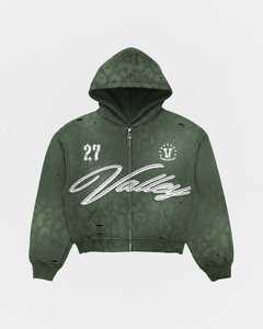 Custom Acid Wash Heavy Weight <b>Oversized</b> Hoodies <b>Mens</b> Rhinestone Patch Embroidery Zip up <b>Hoodie</b> Vintage Streetwear <b>Hoodie</b> Unisex - Product Image 2