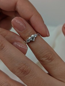 Proposal Moissanite Heart Cut Romantic Three Stone <b>Ring</b> For Women's original <b>925</b> <b>Silver</b> Wedding Promise Gift For Girlfriend - Product Image 6