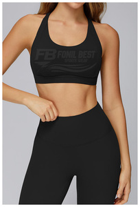 Ensemble 4 pièces pour femme : tenue de sport respirante en nylon/cachemire à taille haute élastique, séchage rapide, pour jogging et yoga, avec bretelles spaghetti - Product Image 3