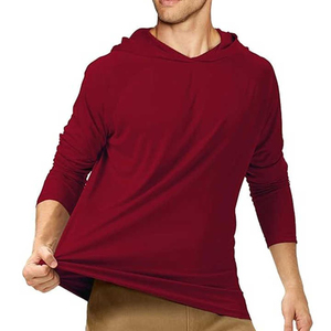 Summer Hooded T-<b>shirt</b> 100% Cotton Breathable <b>Stretch</b> Pullover Slim Fitness Personality Leisure Sports <b>Shirt</b> - Product Image 2