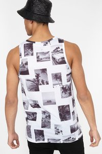Camiseta sin mangas para hombre con cuello redondo, estilo casual, transpirable, de algodón, con estampado y logo frontal. - Product Image 4