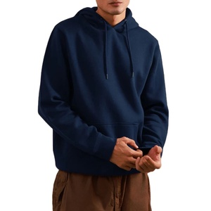 Jersey OEM de alta calidad, Sudadera con capucha de mezcla de algodón teñido liso, logotipo estampado personalizado, sudaderas con capucha y sudaderas para hombre - Product Image 6