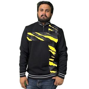 Sweat-shirt à col montant zippé personnalisé de haute qualité pour homme, tendance vintage, sweat-shirt à capuche, taille plus, en molleton lavé - Product Image 1