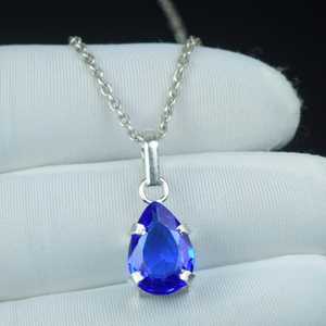 Pendentif en tanzanite bleue véritable, collier en cristal de luxe, cadeau pour femme, petite amie, bijoux - Product Image 6