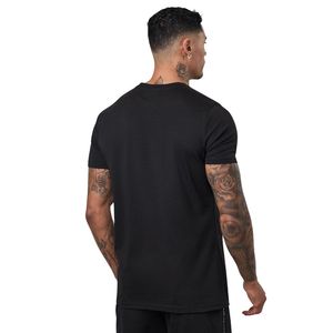 Men’s Taped Jersey Tee Black Cotton Graphic Printed Crew Neck Short Sleeve Casual Breathable Streetwear Summer Fashion T Shirt - Product Image 2