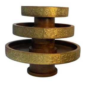 Modern Metal Pedestal Fruit Bowl Leaf Design Decorative Serving Tray Centerpiece Stand for Dining Table Wedding Party Decor - Product Image 2