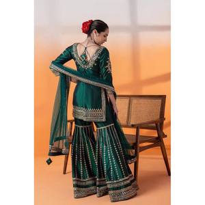 Hermosa parte superior-inferior india y pakistaní y Dupatta para ropa de fiesta - Product Image 4