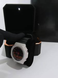 Montre Hip Hop de Luxe GM2100 en Acier Inoxydable et Caoutchouc avec Lunette et Boîtier Sertis de Diamants Moissanite VVS, Affichage Numérique pour Enfants, Nouvelle Tendance - Product Image 5