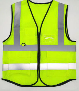 Gilet de sécurité en polyester haute visibilité, bandes réfléchissantes unisexes, vêtements de travail - Product Image 5