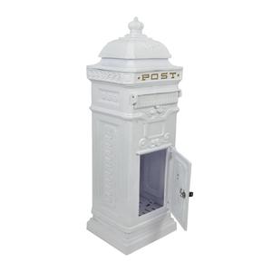 Country Style Antique Tall Pillar Post <b>Box</b> Handicrafts Cast Iron Aluminium Garden Farmhouse Lawn Display Letter <b>Box</b> Ground Mount - Product Image 1