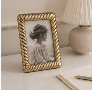 Cadre photo de luxe en métal doré antique, design corde torsadée, pour mariage et décoration de table à la maison, vente en gros - Product Image 4