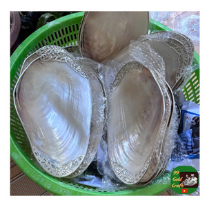 จานช้อนทำมือจากเปลือกหอยมุก จานตกแต่งอเนกประสงค์สำหรับคนรักคาเวียร์ จานขัดเงาสำหรับใช้งานได้หลากหลาย ของขวัญงานแต่งงาน - Product Image 4