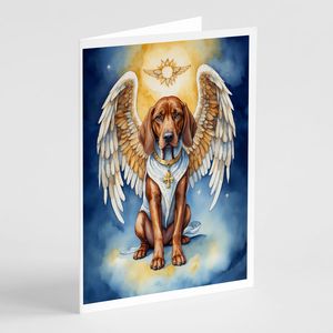 Redbone Coonhound My Angel Tarjetas de felicitación Paquete de 8 Whimsical A7 Tamaño 5x7 Tarjetas de nota en blanco con sobres - Product Image 1